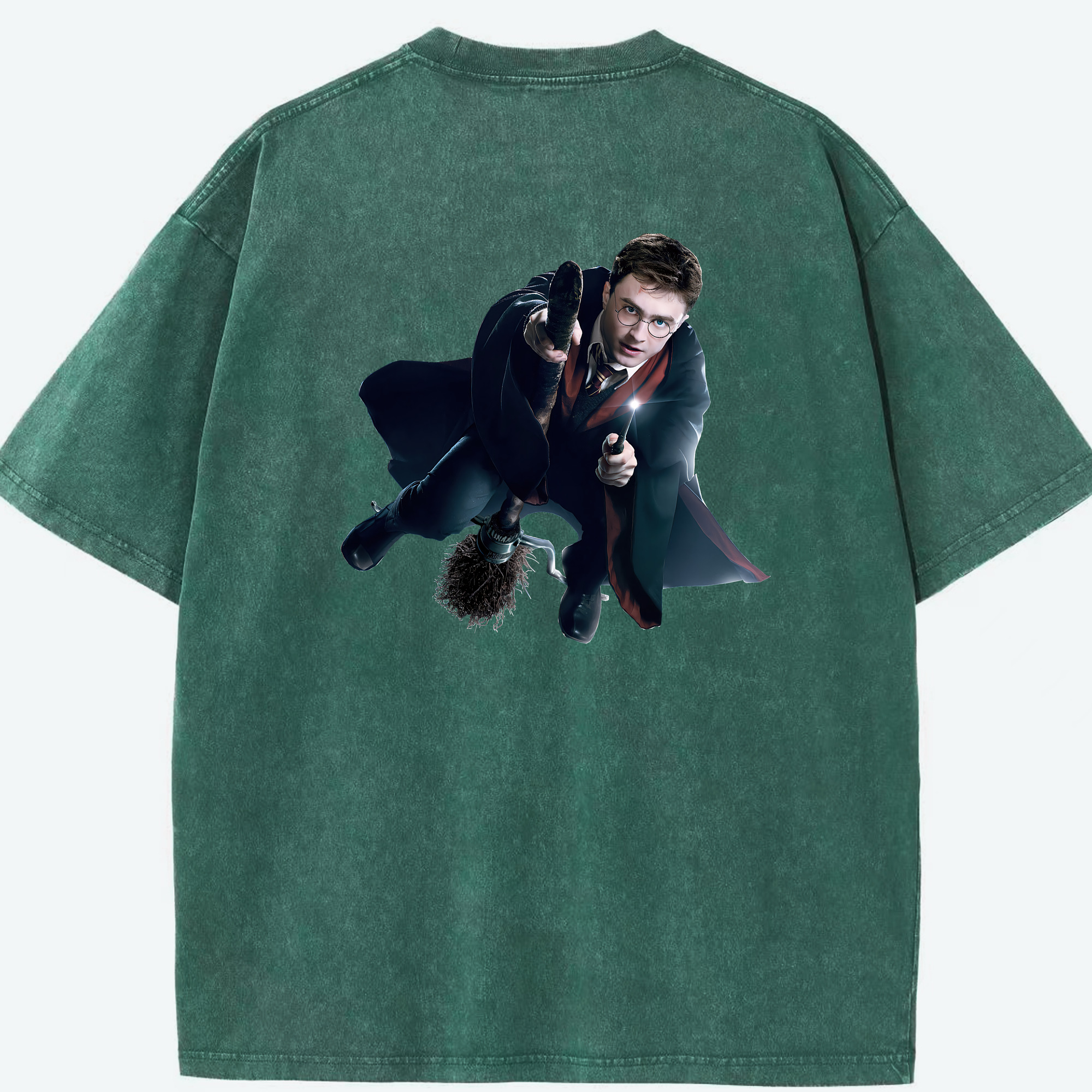 （画像用） Harry Potter ハリー・ポッターシリーズ 綿100% ヴィンテージ風 半袖Tシャツ（背面プリント）